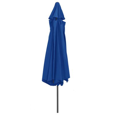 vidaXL Parasol met metalen paal 390 cm azuurblauw