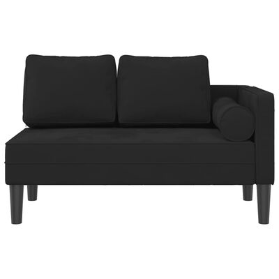 vidaXL Chaise longue met kussens fluweel zwart