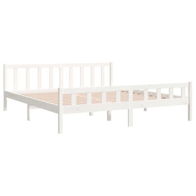 vidaXL Bedframe massief hout wit 180x200 cm