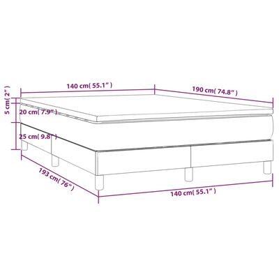 vidaXL Boxspring met matras stof crèmekleurig 140x190 cm