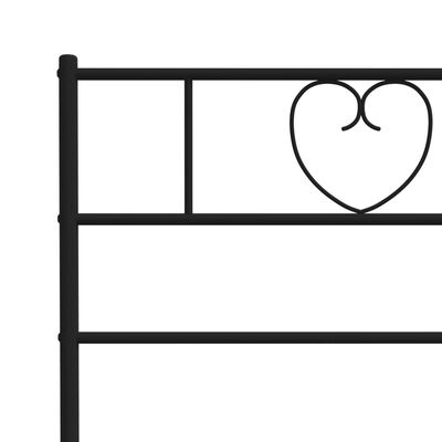 vidaXL Bedframe met hoofd- en voeteneinde metaal zwart 107x203 cm