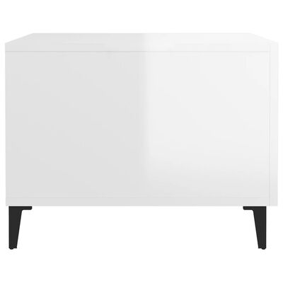 vidaXL Salontafel met metalen poten 50x50x40 cm hoogglans wit