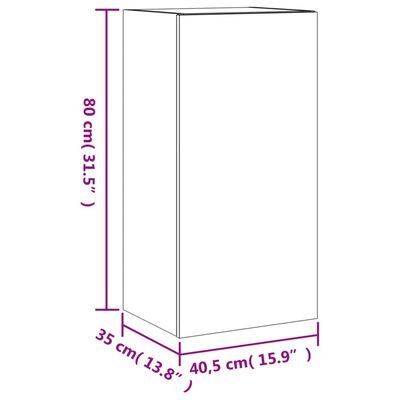 vidaXL Tv-wandmeubel met LED-verlichting 40,5x35x80 cm zwart