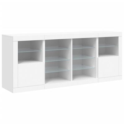 vidaXL Dressoir met LED-verlichting 163x37x67 cm wit