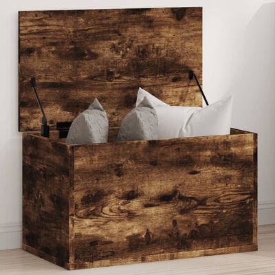 vidaXL Opbergbox 60x35x35 cm bewerkt hout gerookt eikenkleurig