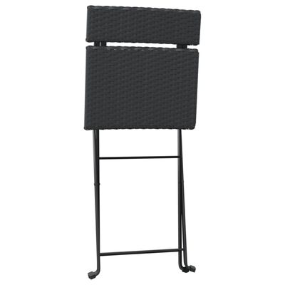 vidaXL Bistrostoelen 6 st inklapbaar poly rattan en staal zwart