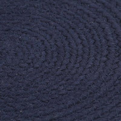 vidaXL Placemats 6 st rond 38 cm katoen effen marineblauw