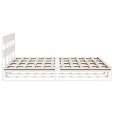 vidaXL Bedframe zonder matras massief grenenhout wit 180x200 cm