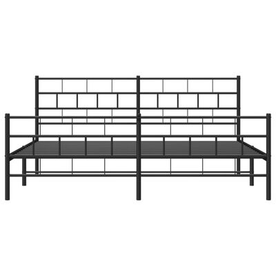 vidaXL Bedframe met hoofd- en voeteneinde metaal zwart 183x213 cm