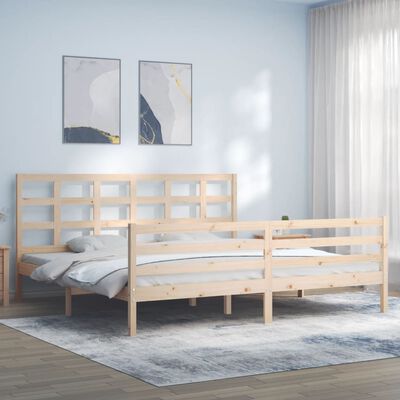 vidaXL Bedframe met hoofdbord massief hout