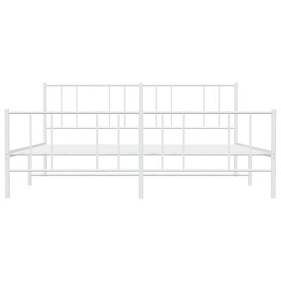 vidaXL Bedframe met hoofd- en voeteneinde metaal wit 193x203 cm