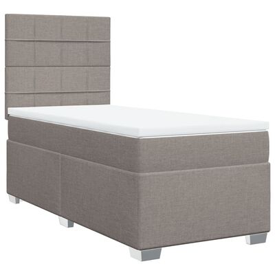 vidaXL Boxspring met matras stof taupe 80x200 cm