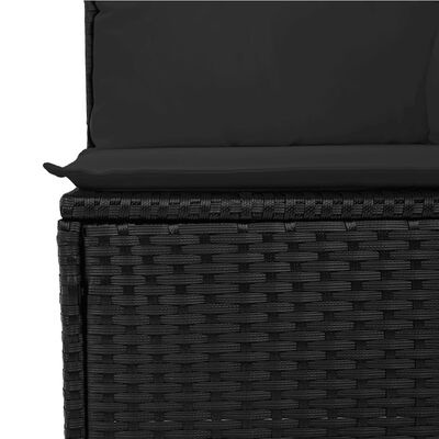 vidaXL 8-delige Loungeset met kussens poly rattan zwart