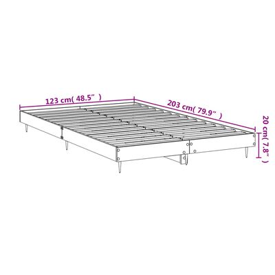 vidaXL Bedframe zonder matras hout gerookt eikenkleurig 120x200 cm