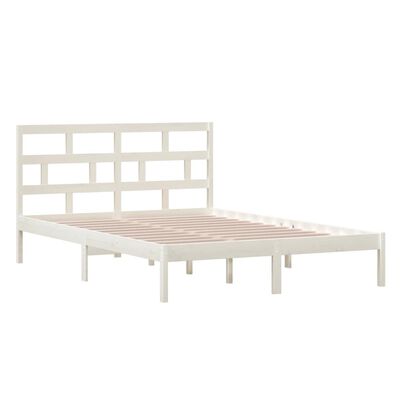 vidaXL Bedframe massief grenenhout wit 140x200 cm