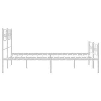 vidaXL Bedframe met hoofd- en voeteneinde metaal wit 120 x 190 cm