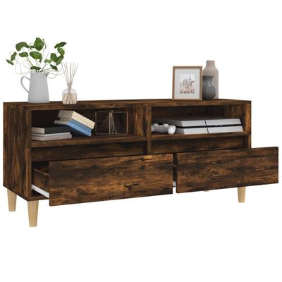 vidaXL Tv-meubel 100x34,5x44,5 cm bewerkt hout gerookt eikenkleurig