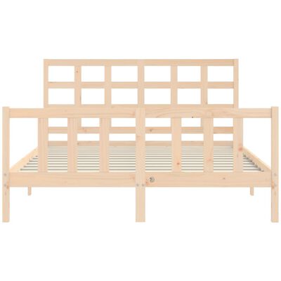 vidaXL Bedframe met hoofdbord massief hout