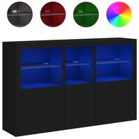 vidaXL Dressoir met LED-verlichting 162x37x100 cm zwart