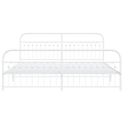 vidaXL Bedframe met hoofd- en voeteneinde metaal wit 200x200 cm