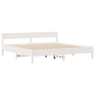 vidaXL Bedframe zonder matras massief grenenhout wit 200x200 cm