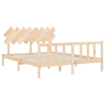 vidaXL Bedframe met hoofdbord massief hout 160x200 cm