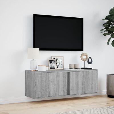 vidaXL Tv-wandmeubel met LED-verlichting 100x31x35 cm grijs sonoma