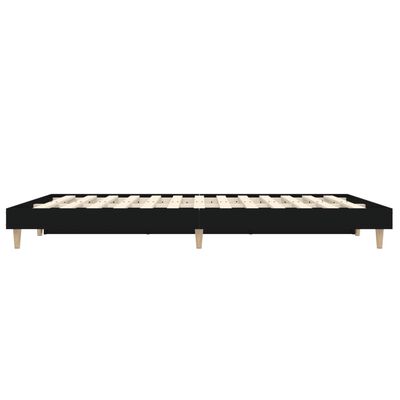 vidaXL Bedframe LED massief hout zwart 140x190 cm