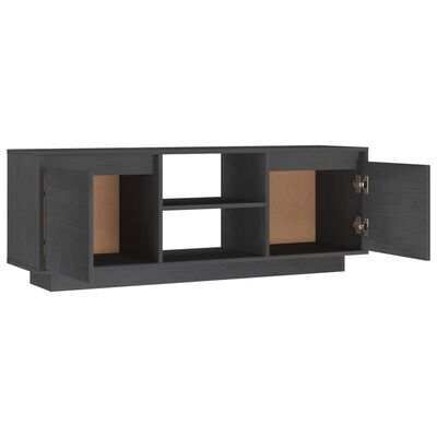 vidaXL Tv-meubel 110x30x40 cm massief grenenhout grijs