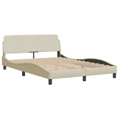 vidaXL Bedframe zonder matras 120x200 cm stof crèmekleurig