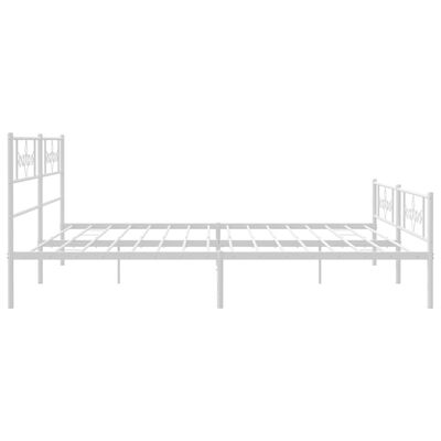 vidaXL Bedframe met hoofd- en voeteneinde metaal wit 180x200 cm