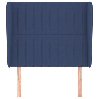 vidaXL Hoofdbord met randen 93x23x118/128 cm stof blauw