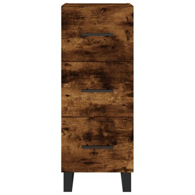 vidaXL Hoge kast 34,5x34x180 cm bewerkt hout gerookt eikenkleurig