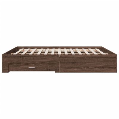 vidaXL Bedframe met lades bewerkt hout bruin eikenkleur 180x200 cm