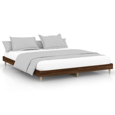 vidaXL Bedframe bewerkt hout bruin eikenkleur 200x200 cm