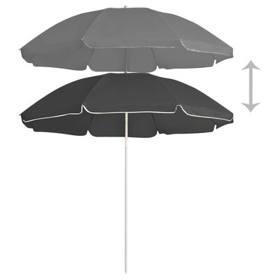 vidaXL Parasol met stalen paal 180 cm antracietkleurig