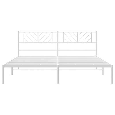 vidaXL Bedframe met hoofdbord metaal wit 193x203 cm