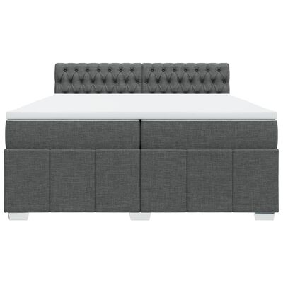 vidaXL Boxspring met matras stof donkergrijs 200x200 cm