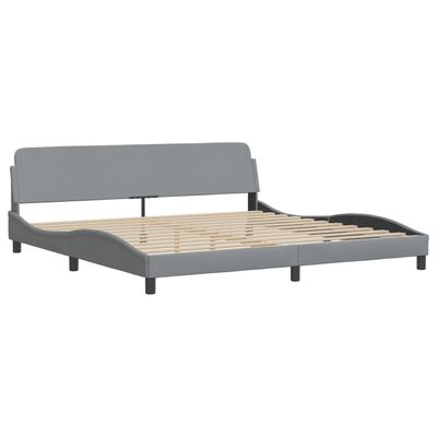 vidaXL Bedframe zonder matras stof lichtgrijs 200x200 cm