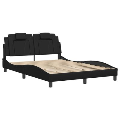 vidaXL Bedframe met hoofdbord kunstleer zwart 140x200 cm