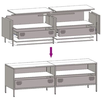 vidaXL Tv-meubel 135x39x43,5 cm koudgewalst staal olijfgroen