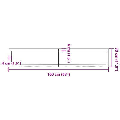 vidaXL Wandschap 160x30x(2-4)cm behandeld massief eikenhout lichtbruin