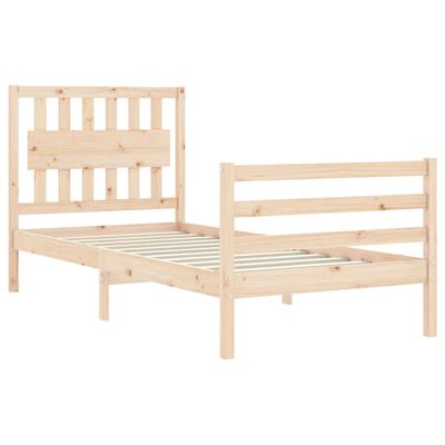 vidaXL Bedframe met hoofdbord massief hout 90x200 cm