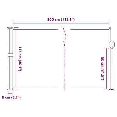 vidaXL Windscherm uittrekbaar 117x300 cm beige