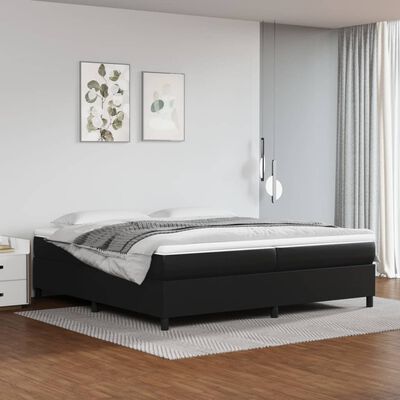 vidaXL Boxspring met matras kunstleer zwart 200x200 cm