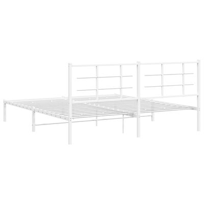 vidaXL Bedframe met hoofdbord metaal wit 183x213 cm