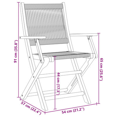 vidaXL 3-delige Bistroset polypropeen en massief hout grijs