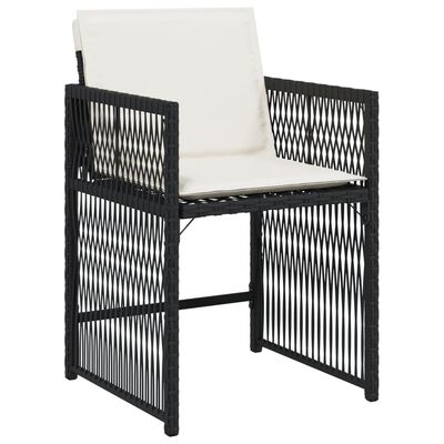 vidaXL Tuinstoelen 4 st met kussens poly rattan zwart