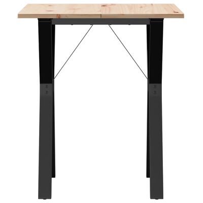 vidaXL Eettafel Y-frame 60x60x75 cm massief grenenhout en gietijzer