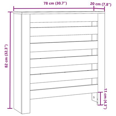 vidaXL Radiatorombouw 78x20x82 cm bewerkt hout gerookt eikenkleurig